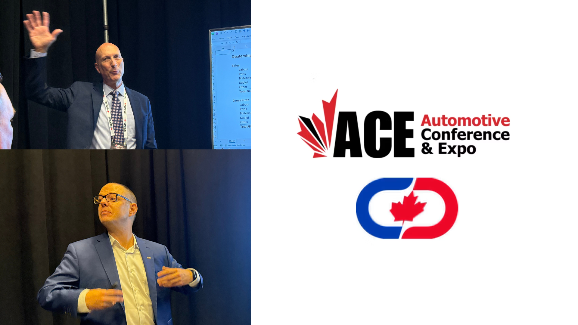 ACE Automotive Conference & Expo logo with Canadian flag-inspired design