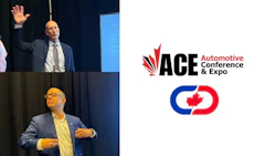 ACE Automotive Conference & Expo logo with Canadian flag-inspired design