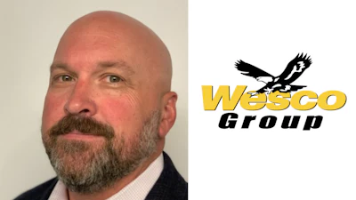 Wesco Group corporate logo with black flying eagle and yellow text