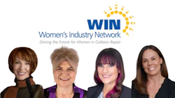 WIN Women's Industry Network logo with four professional women