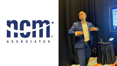 NCM Associates blue and white corporate logo with star symbol