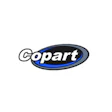 Copart automotive auction services logo in blue, black, and white