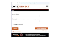 CoreConnect login page with email and password fields