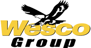Wesco Group logo with black eagle and yellow lettering