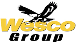 Wesco Group logo with black eagle and yellow lettering