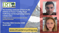 IRT webinar poster about end-of-life vehicle recycling in France