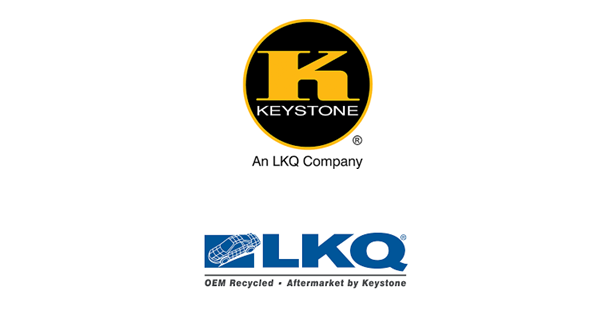 Keystone LKQ corporate logo with black and yellow circular emblem
