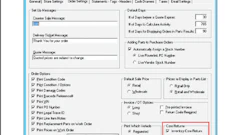 Microsoft Dynamics settings panel for automatically creating inventory records