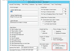 Microsoft Dynamics settings panel for automatically creating inventory records
