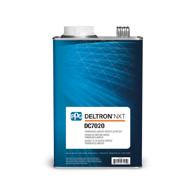 PPG Deltron NXT blue industrial chemical container with product label