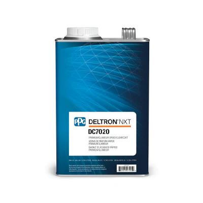 PPG Deltron NXT blue industrial chemical container with product label
