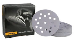 Mirka sanding discs with perforated design and product packaging