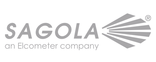 Sagola logo: Grayscale corporate emblem with radial graphic design
