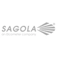 Sagola logo: Grayscale corporate emblem with radial graphic design