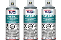 Three identical SprayMax adhesive spray cans with product labels