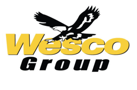 Wesco Group logo with black eagle and yellow text
