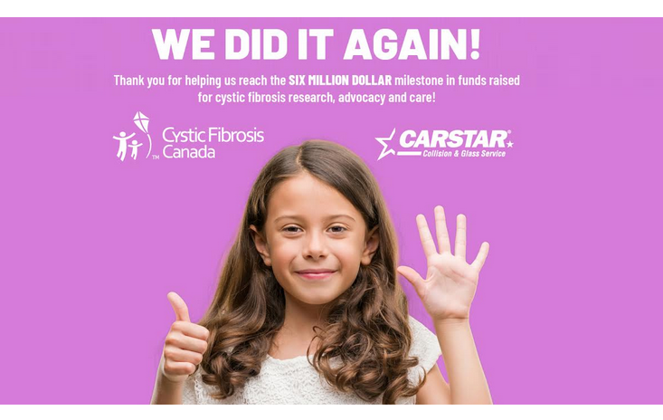 Young girl celebrating Cystic Fibrosis Canada's $6 million fundraising milestone