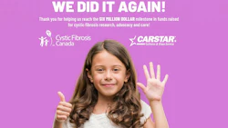 Young girl celebrating Cystic Fibrosis Canada's $6 million fundraising milestone