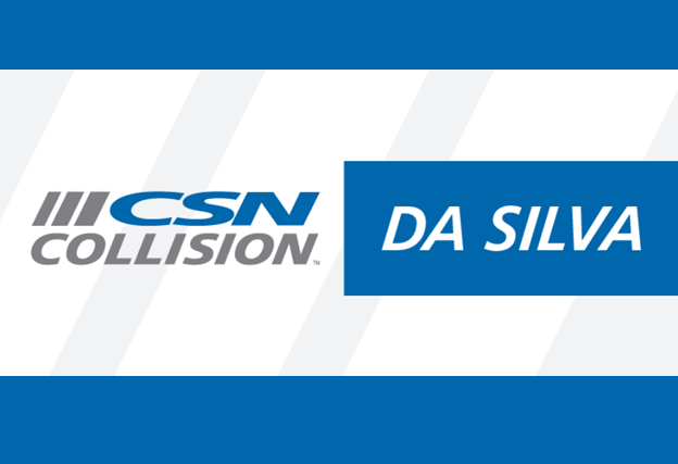 CSN Collision and Da Silva logo in blue, white, and gray