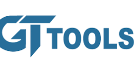 GT Tools blue logo with stylized lettermark