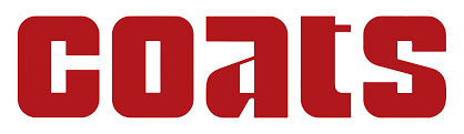 Coats logo in bold red typography