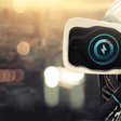 White electric vehicle charging connector with blue digital interface