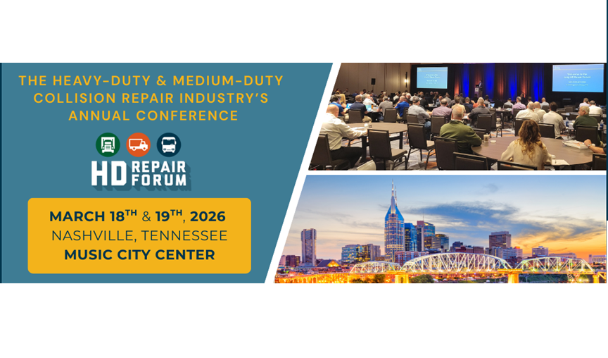 HD Repair Forum conference in Nashville, featuring event details and city skyline