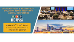 HD Repair Forum conference in Nashville, featuring event details and city skyline
