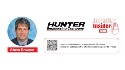 Hunter Engineering Company logo with podcast QR code and professional headshot