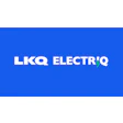 LKQ Electriq logo: White text on blue background with green accent