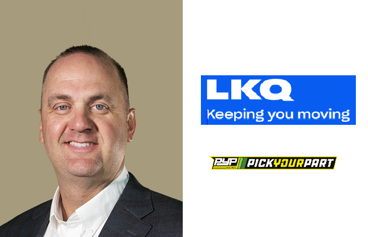 LKQ corporate logo with blue background and 'Keeping you moving' tagline