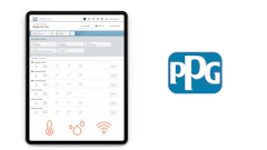 PPG Industries corporate logo in blue and white