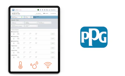 PPG Industries corporate logo in blue and white
