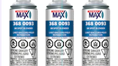 Three identical Spray Max 1K Spot Blender automotive paint spray cans