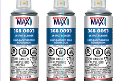 Three identical Spray Max 1K Spot Blender automotive paint spray cans