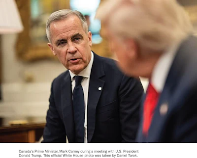 Canadian Prime Minister in formal meeting with U.S. President at White House