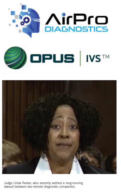 AirPro Diagnostics and OPUS IVS corporate logo with technological design