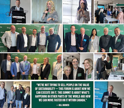 Solera sustainability summit with business professionals discussing corporate initiatives