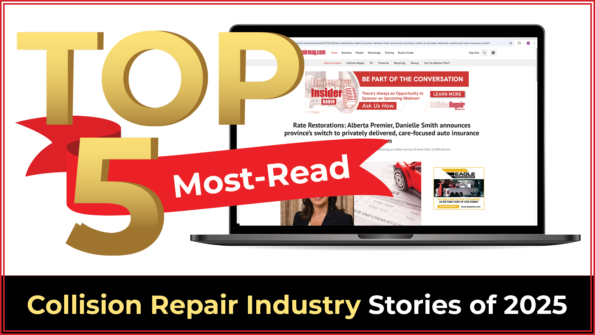 Top 5 Most-Read Collision Repair Industry Stories of 2025 web graphic