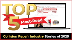 Top 5 Most-Read Collision Repair Industry Stories of 2025 web graphic