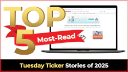 Top 5 Most-Read Tuesday Ticker Stories of 2025 graphic with laptop display
