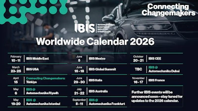 IBIS Worldwide Calendar 2026 showcasing international event locations