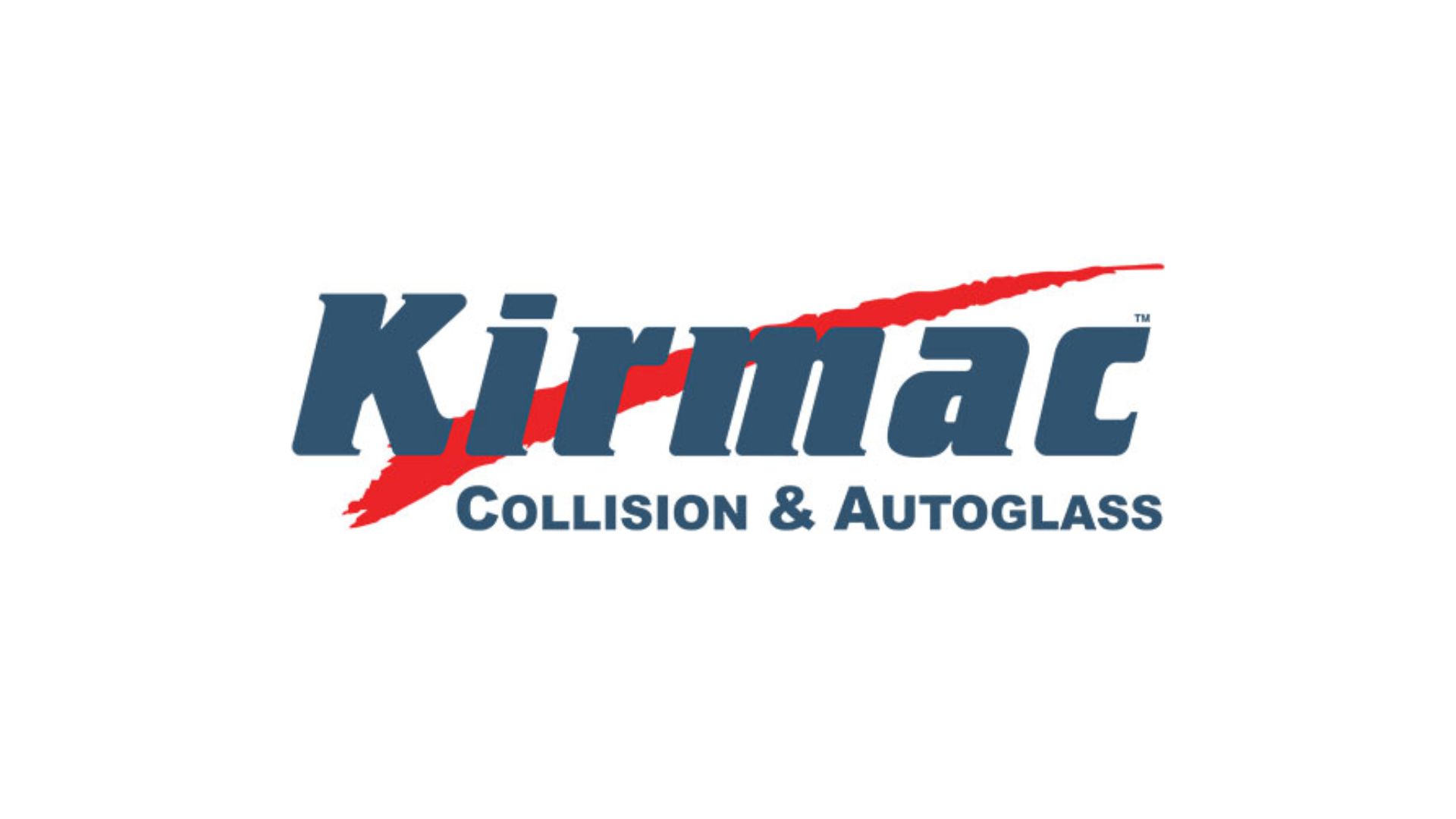 Kirmac Collision & Autoglass logo in blue and red