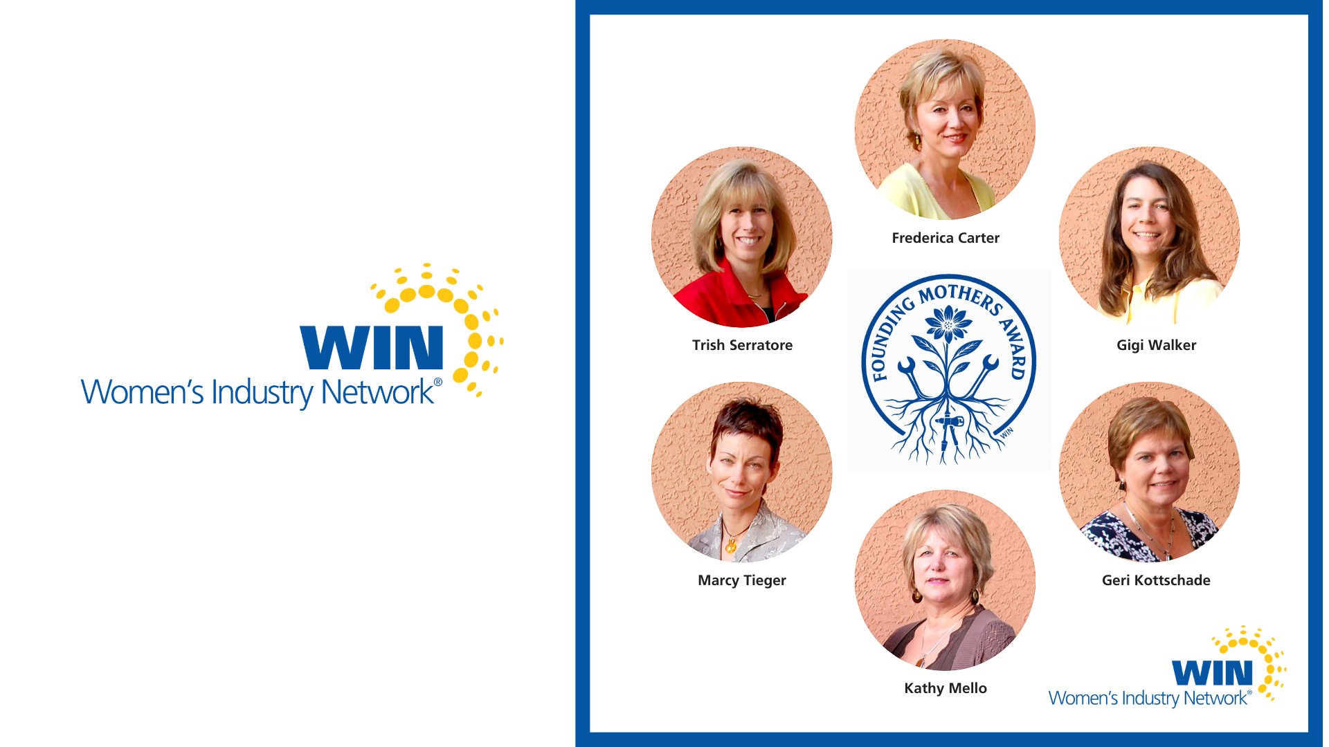 WIN Women's Industry Network team headshots with organizational logo