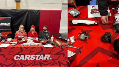 CARSTAR automotive service brand booth with team members at trade show event