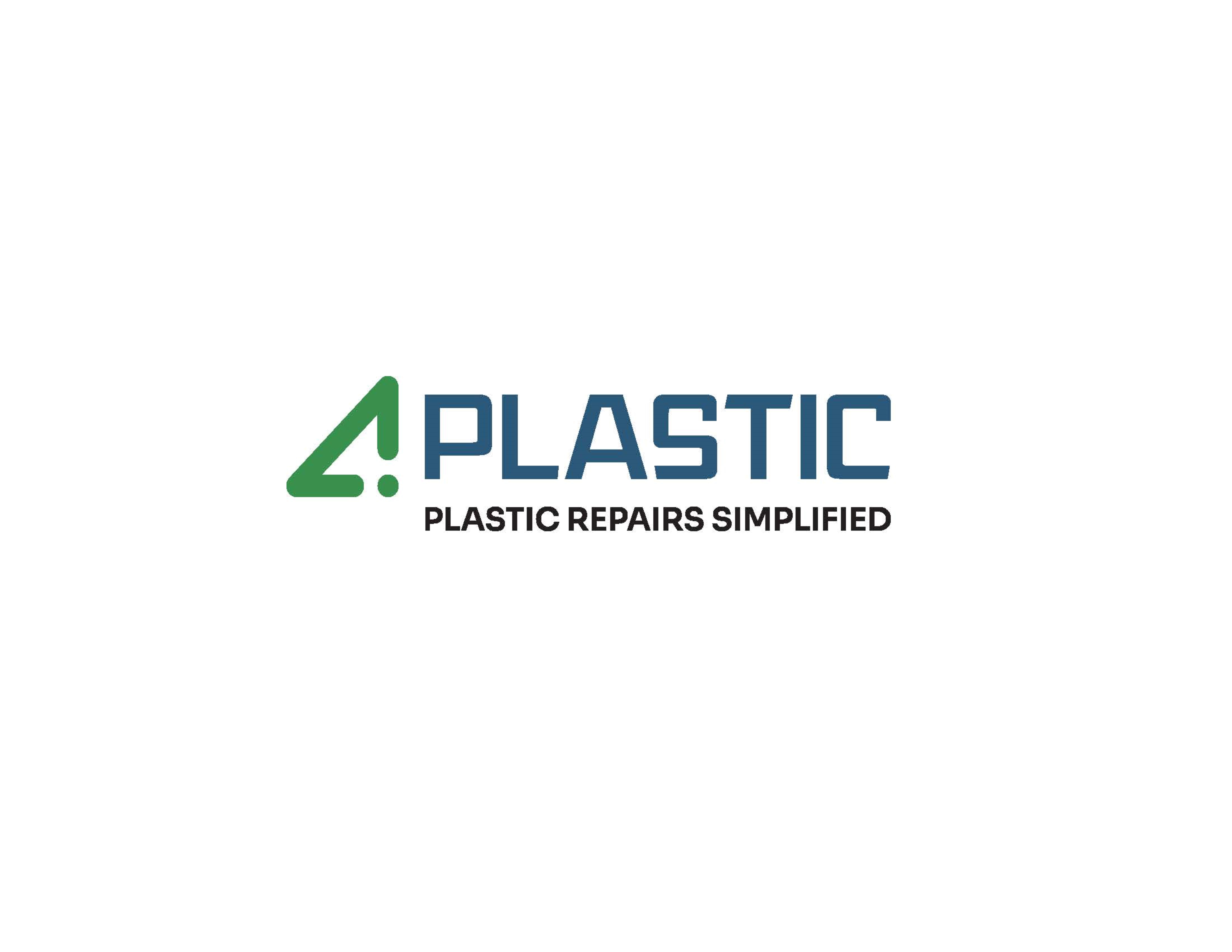 4 Plastic logo: Green and blue brand identity for plastic repair services