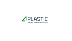 4 Plastic logo: Green and blue brand identity for plastic repair services