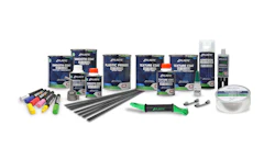 Atlantic automotive repair and refinishing product collection with paint cans, tools, and supplies