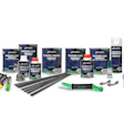 Atlantic automotive repair and refinishing product collection with paint cans, tools, and supplies