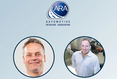 ARA Automotive Retailers Association logo with two professional headshots